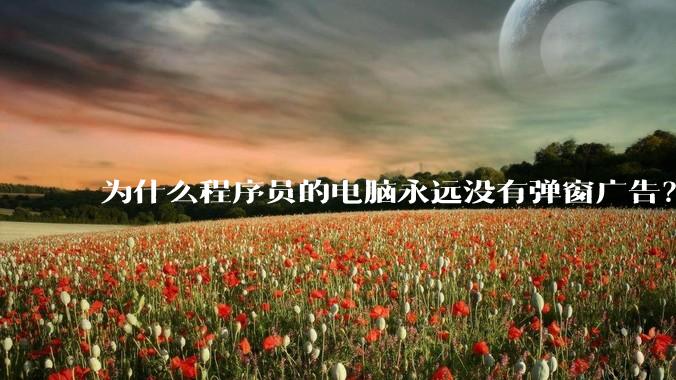 为什么程序员的电脑永远没有弹窗广告？